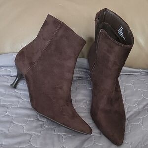Rachel Zoe Brown Suede Pointed Toe Ankle Booties